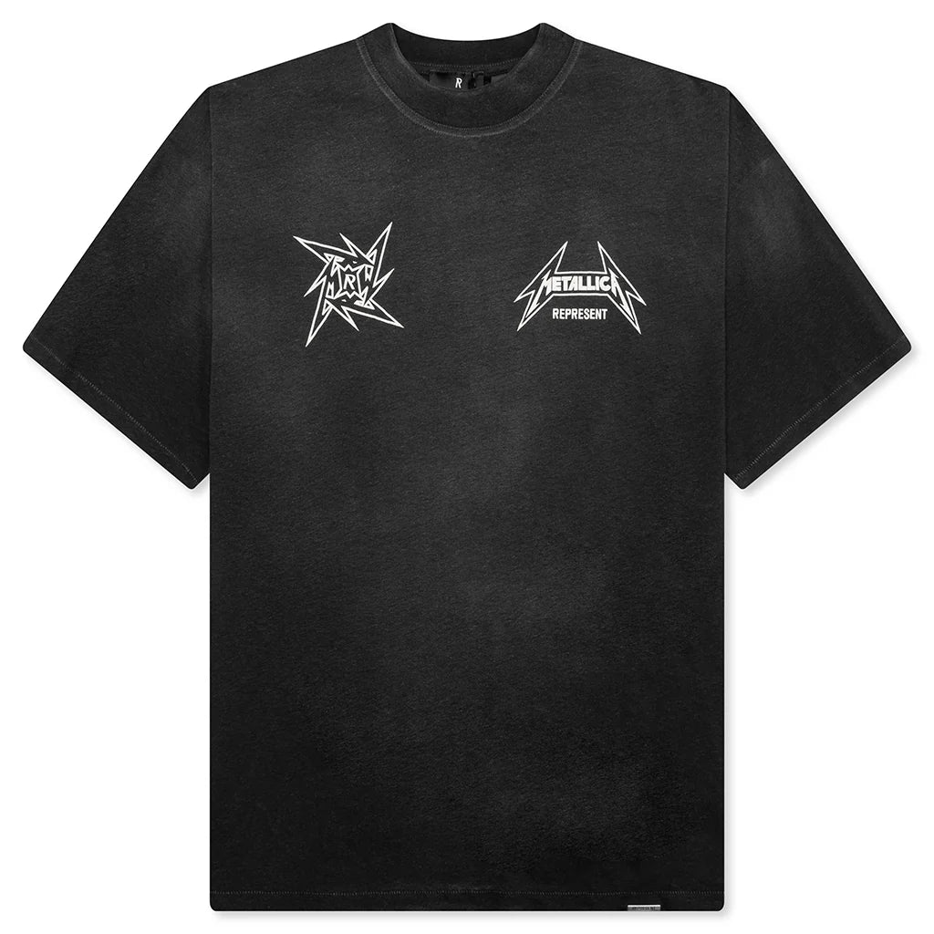 Metallica 40 Year Anniversary S S T Shirt Stained Black