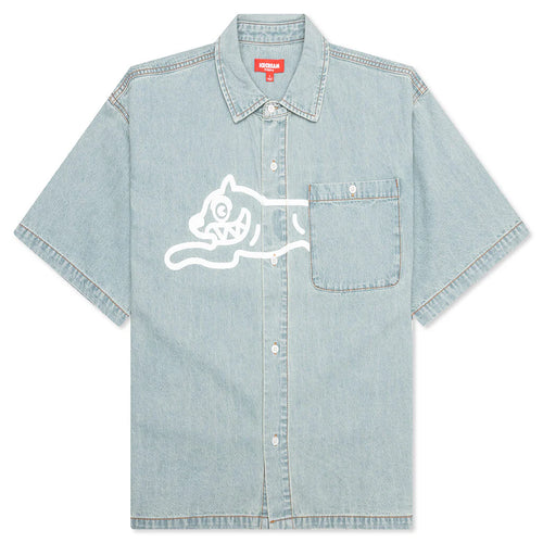 Blue Dog S S Cropped Fit Woven Shirt Blueberry Haze