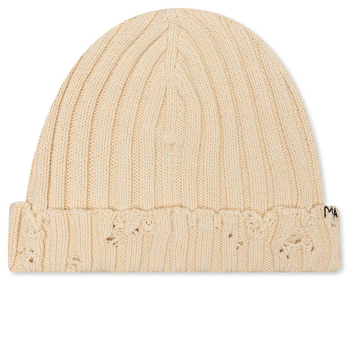 Knit Cottin Beanie Stone White