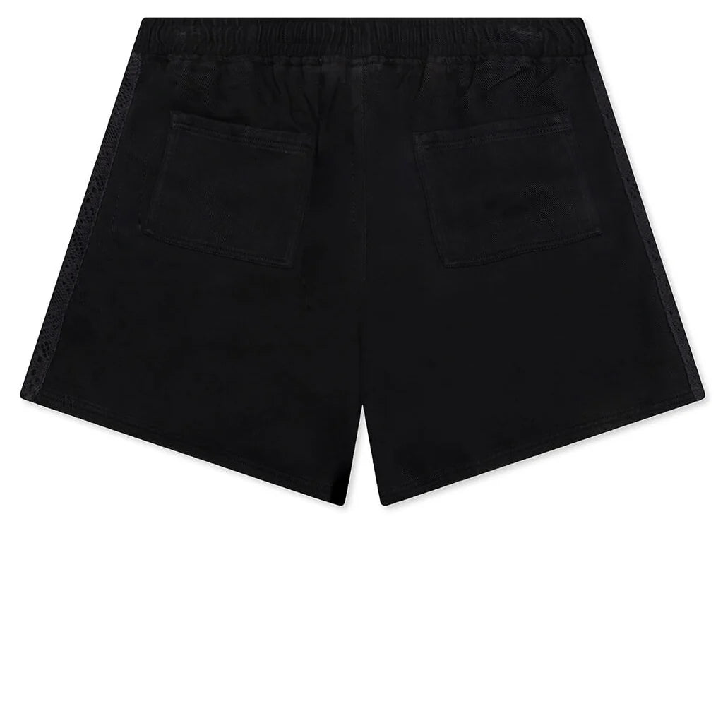 Knitted Panel Shorts Black
