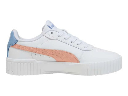 Tenis PUMA Carina 20 Blanco con Rosa y Azul para Niña