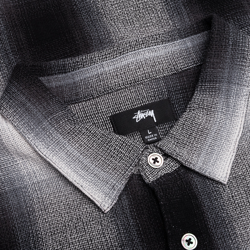 Loose Weave Plaid Shirt Grey