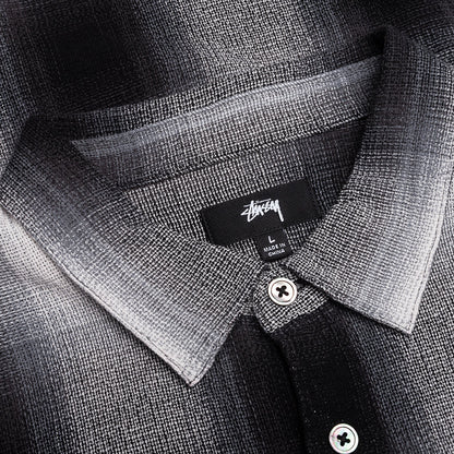 Loose Weave Plaid Shirt Grey