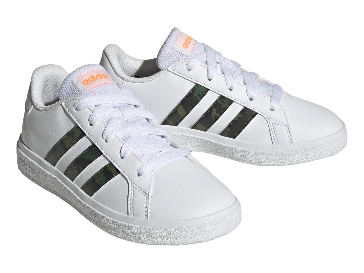 Tenis Adidas Grand Court 20 K Blanco y Naranja para Niño