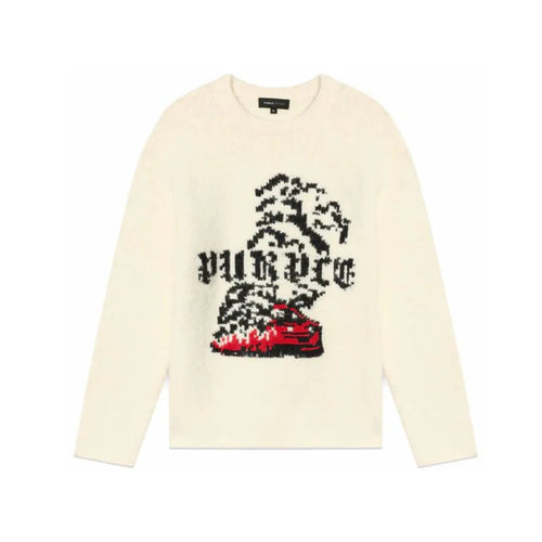 Purple Smoke Show Sweater - Beige