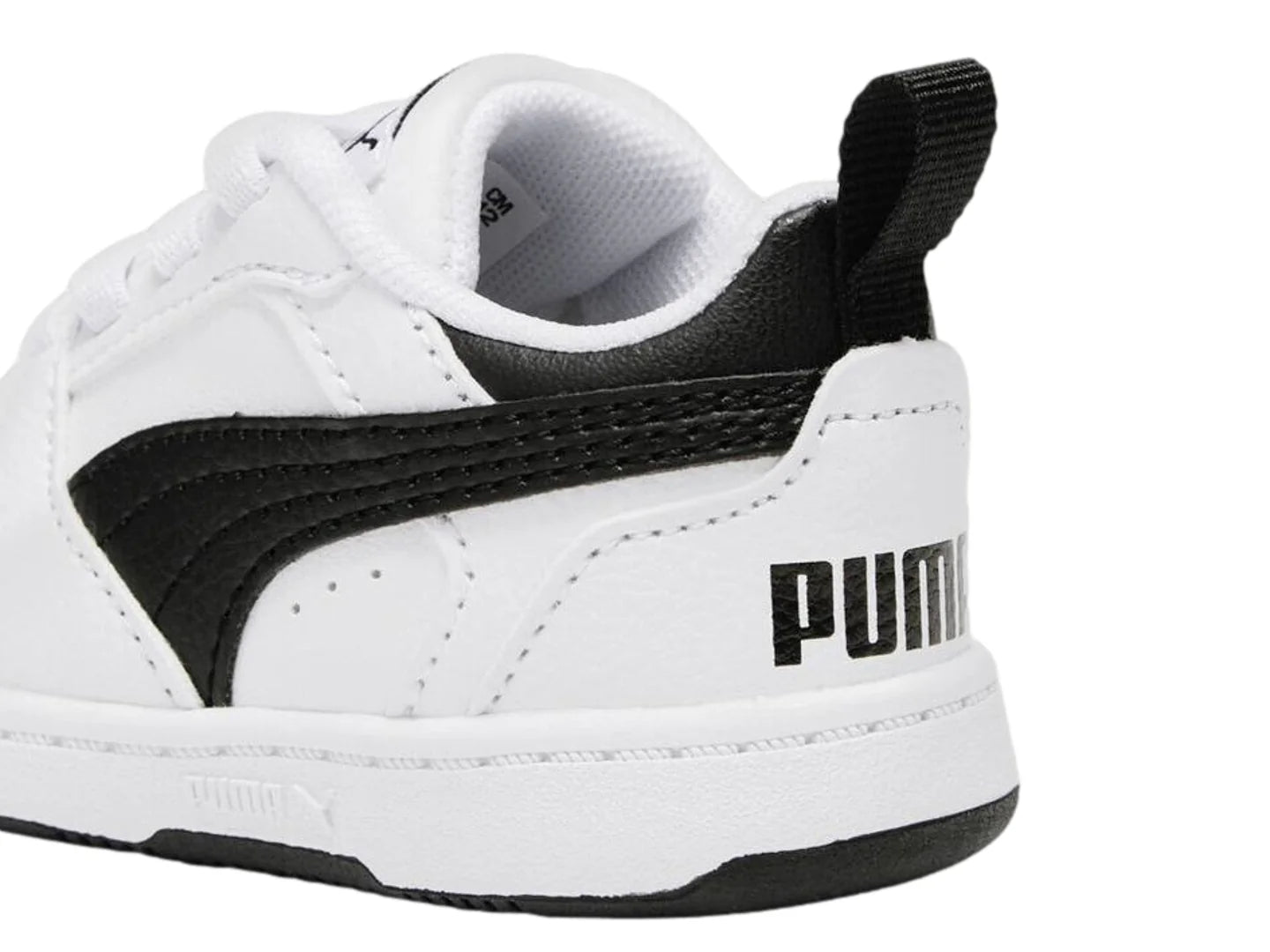 Tenis PUMA Rebound V6 Lo AC Blanco y Negro para Niño