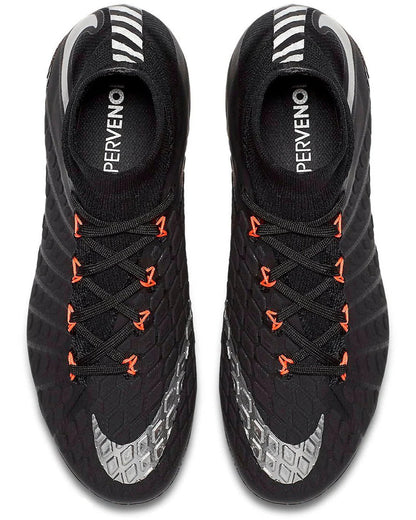 Nike Kids Jr Hypervenom Phantom III Dynamic Fit FG Firm Ground Soccer Cleats Black Red Silver
