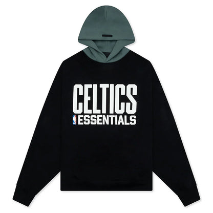 Fear of God Essentials x NBA Celtics Sport Hoodie Black Balsam Green