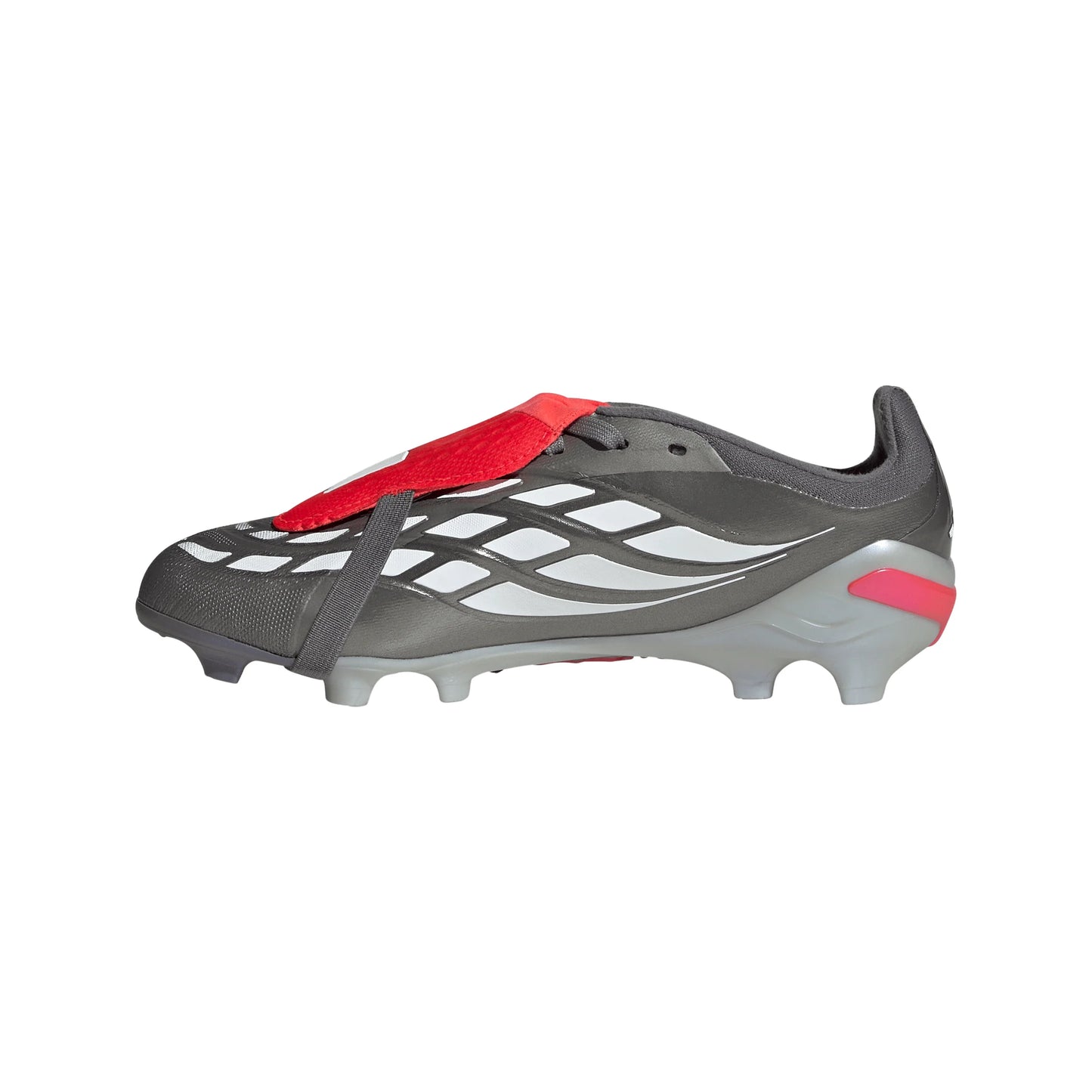 adidas Predator Elite Fold Over Tongue FG Youth Soccer Cleats Grey Red
