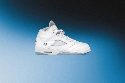 Air Jordan 5 Retro White Metallic GS White Black Metallic Silver