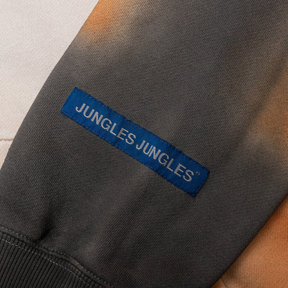 Spray Dyed Zip Thru Hoodie Grey Dyed