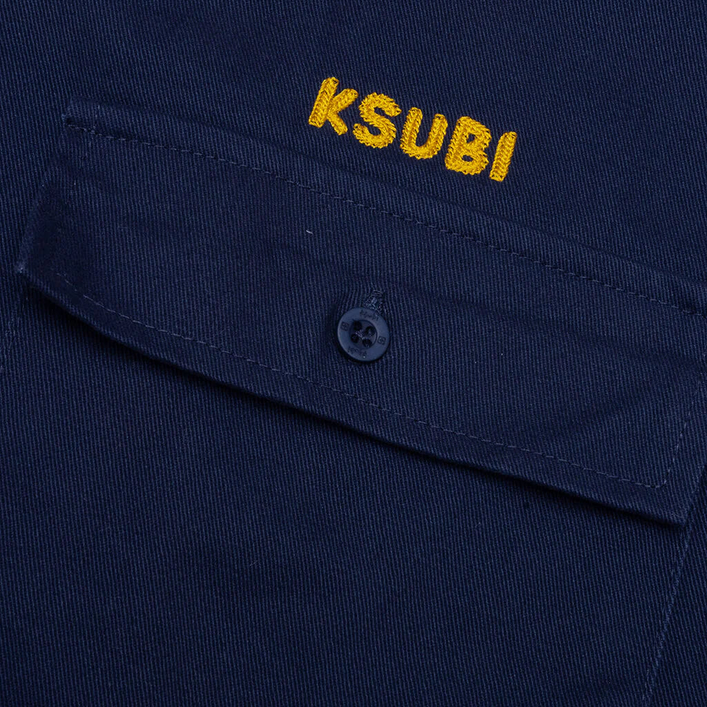 Mekanik Boiler S S Shirt Ink Blue