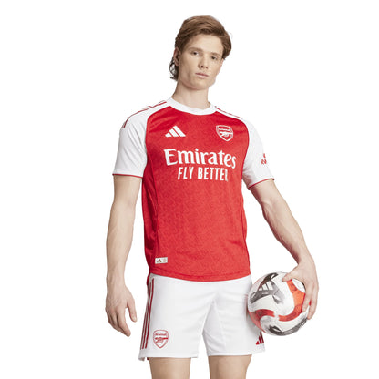 adidas Mens Arsenal Home Authentic Jersey 25 26 Scarlet White