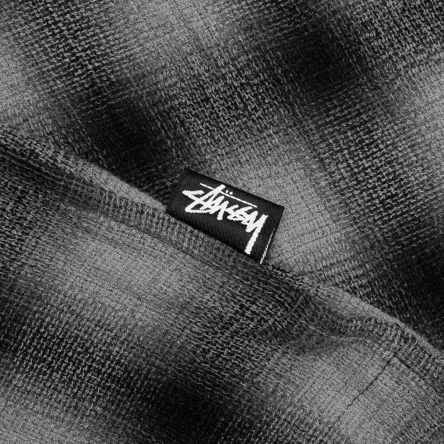 Zip Shirt Twisted Yarn Plaid Charcoal