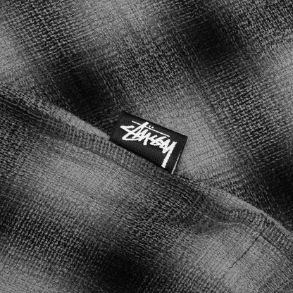 Zip Shirt Twisted Yarn Plaid Charcoal