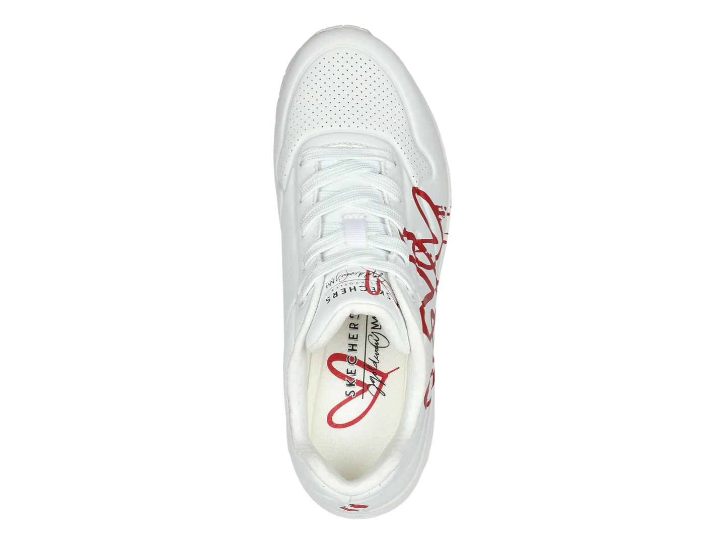 Tenis Skechers One X Jgoldcrown Blanco y Rojo para Mujer