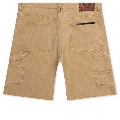 Ryan Double Knee Shorts Washed Brown