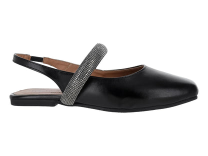 Zapatos Planos Luna Rosa Negros para Mujer