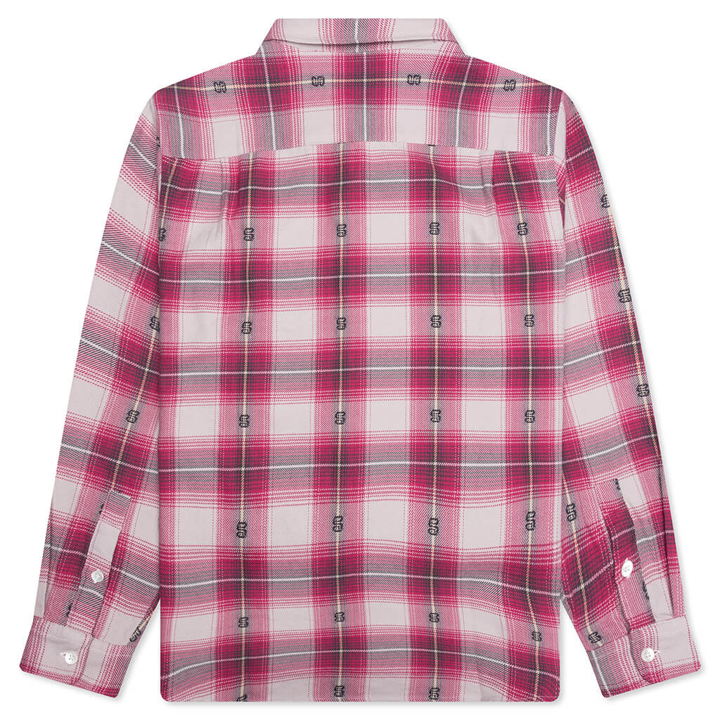 Motif Plaid Shirt Pink