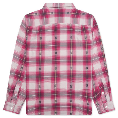 Motif Plaid Shirt Pink
