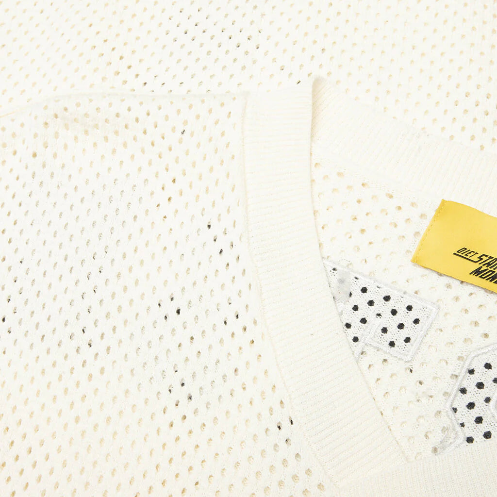 Knit Mesh Jersey Cream Black