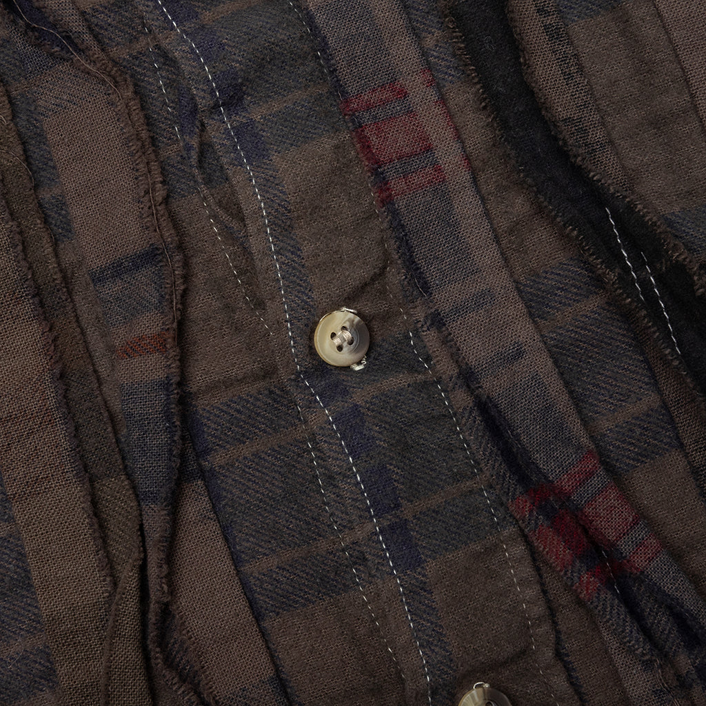 Over Dyed Ribbon Shirt Brown