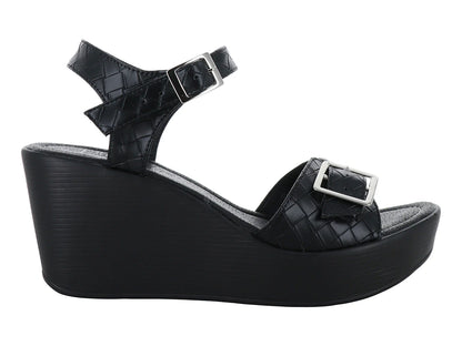 Sandalias de Plataforma Luna Rosa Color Negro para Mujer