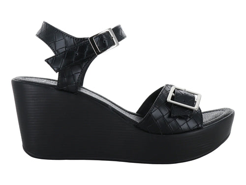 Sandalias de Plataforma Luna Rosa Color Negro para Mujer