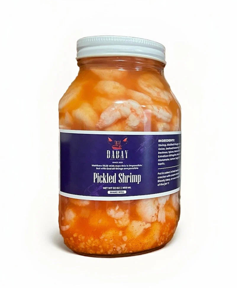 Spicy Pickled Shrimp Jar Ready-to-Eat Marinated Cajun Seafood Snack