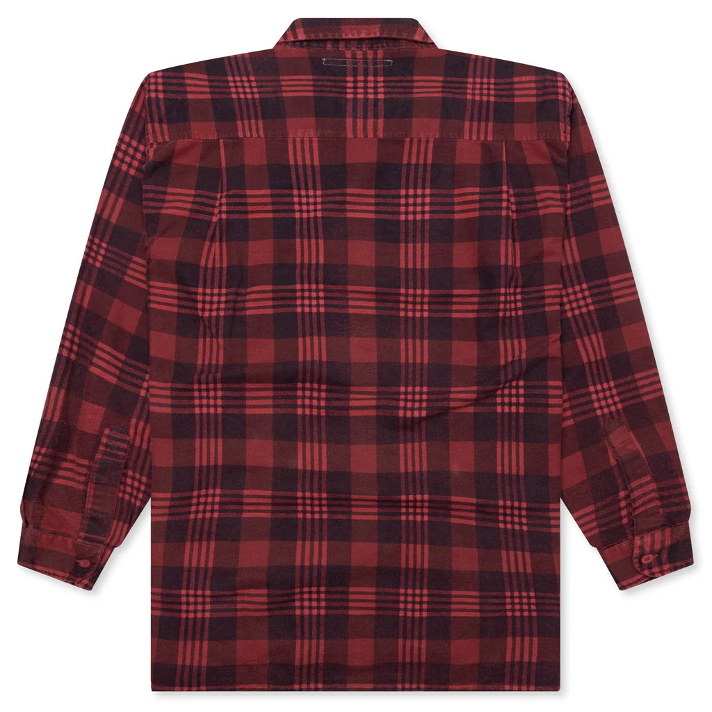 Over Dyed Ribbon Shirt Red