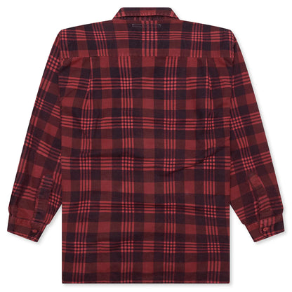 Over Dyed Ribbon Shirt Red