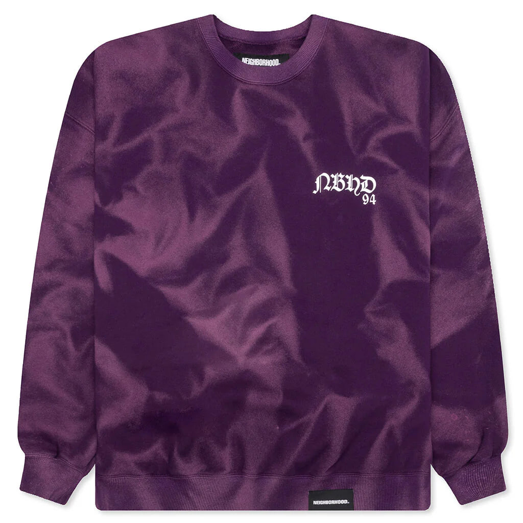Tie Dye Sweat L S Shirt Purple