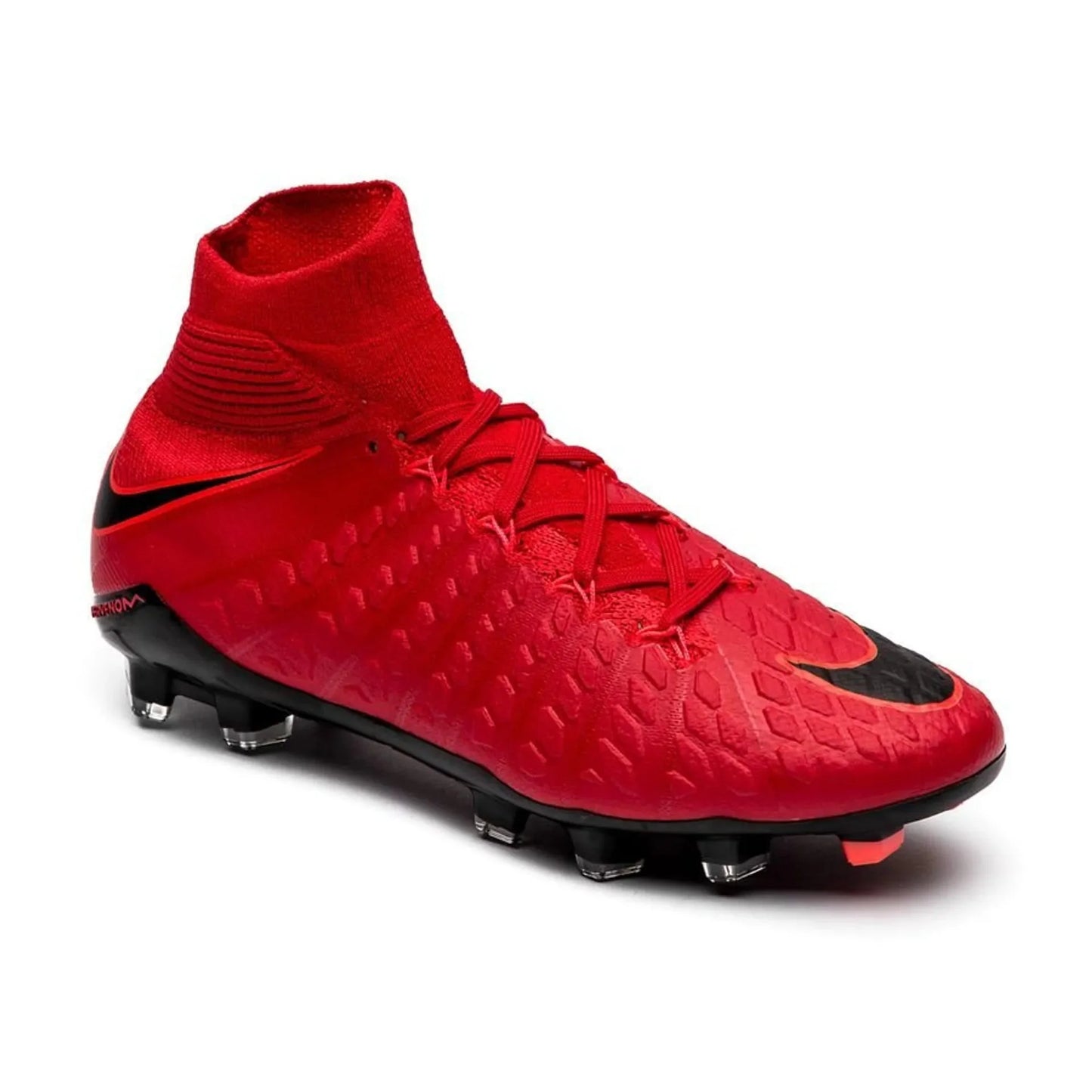 Nike Kids Jr Hypervenom Phantom III Dynamic Fit FG Firm Ground Soccer Cleats Red Black Crimson