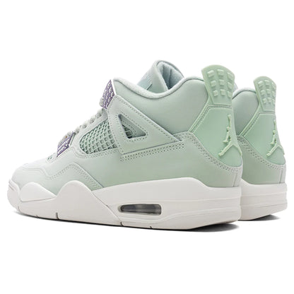 Womens Air Jordan 4 Retro Abundance Seafoam Sail Metallic Silver