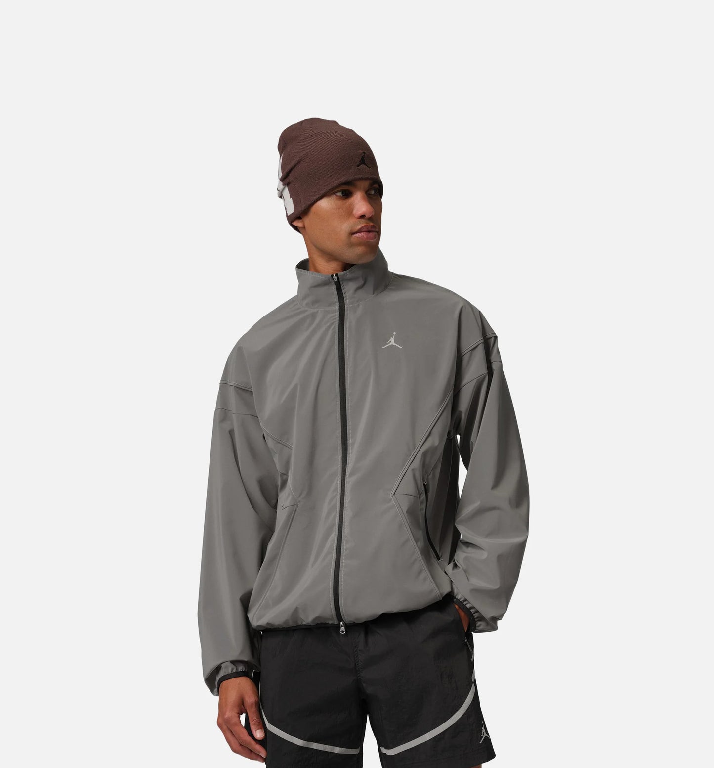 Brooklyn Hike Mike Reflective Draft Zip Up Mens Jacket Silver