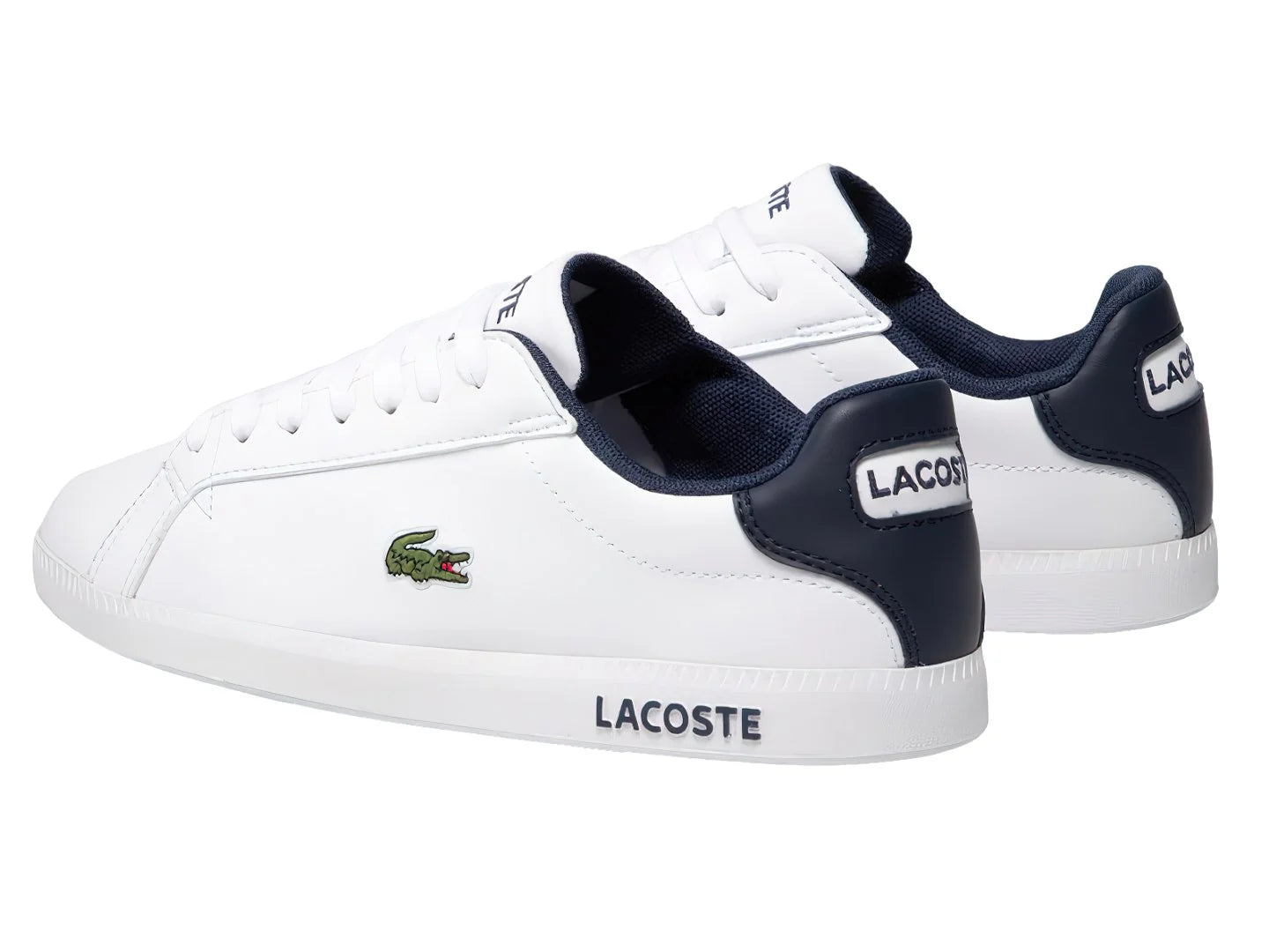 Tenis Lacoste Graduate Blanco y Azul Marino para Niño
