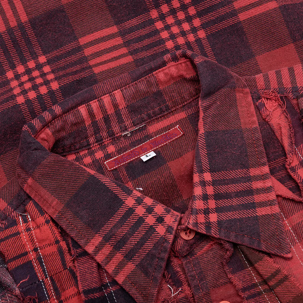 Over Dyed Ribbon Shirt Red