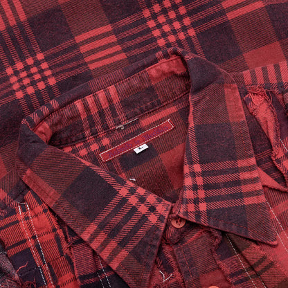 Over Dyed Ribbon Shirt Red