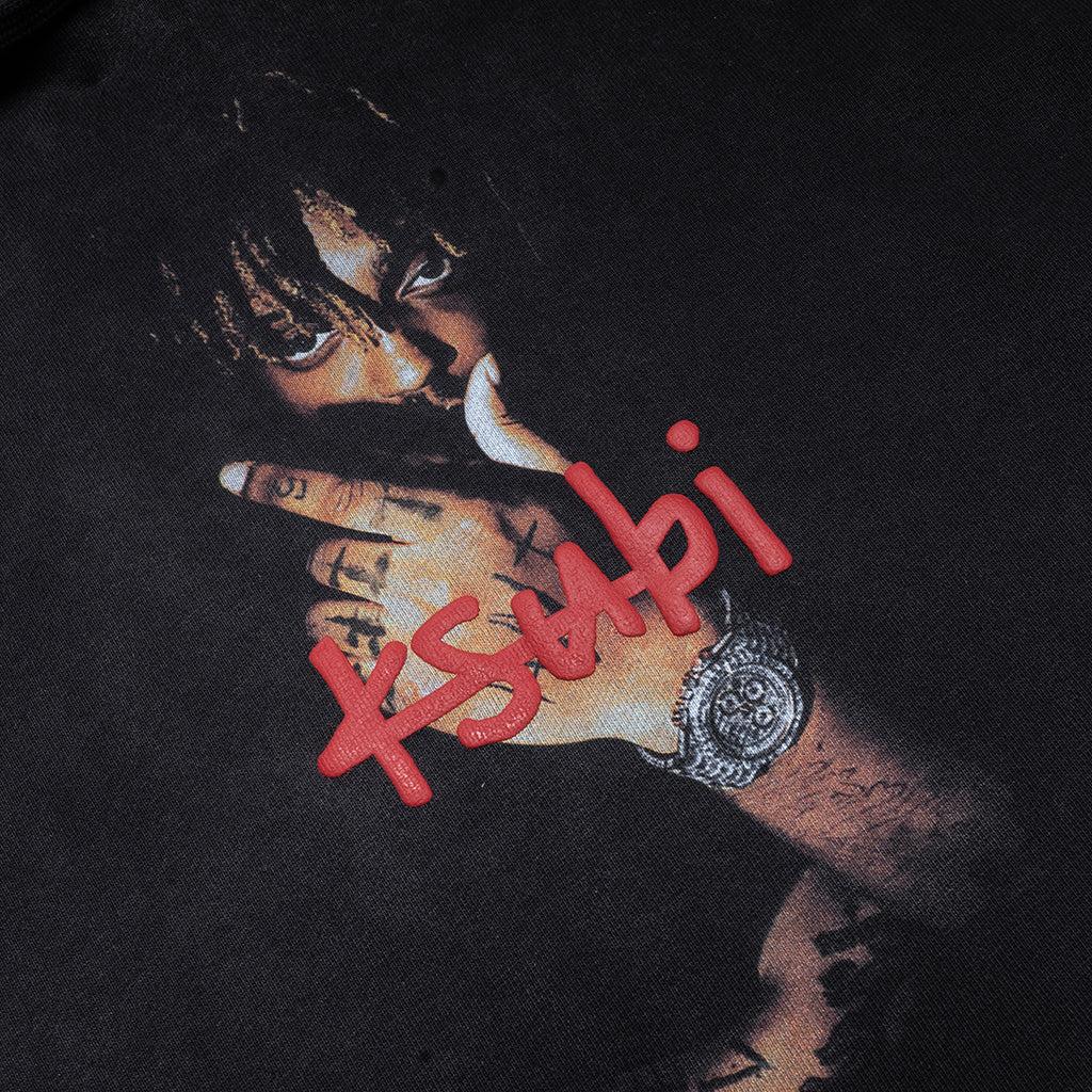 999 Juice Wrld Biggie Hoodie Jet Black Fade