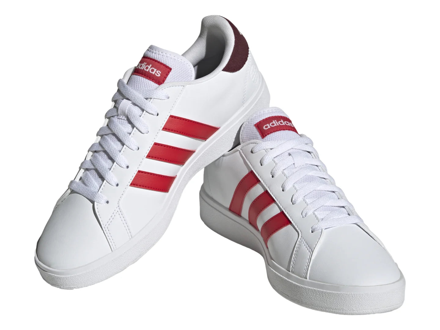 Tenis Adidas Grand Court Base 20 Blanco y Rojo para Hombre