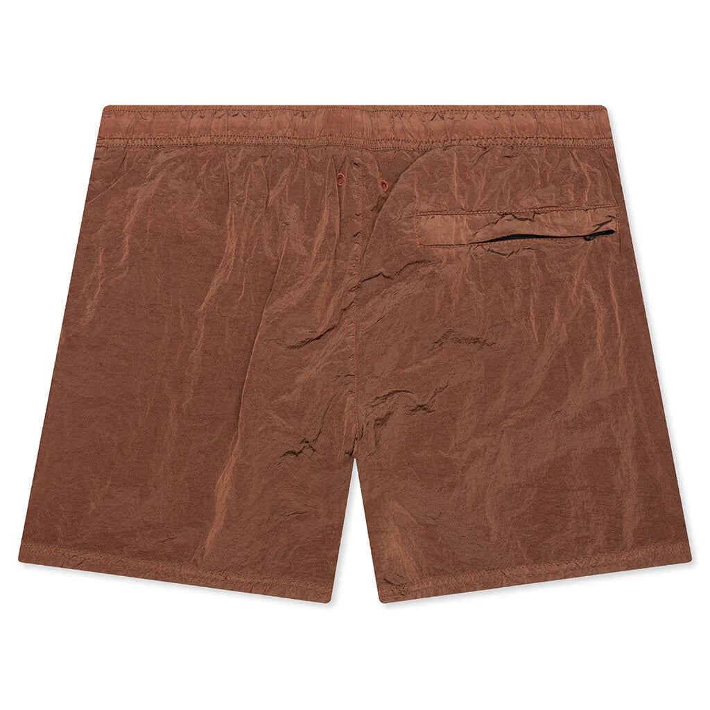 Nylon Metal Regular Fit Shorts Rust
