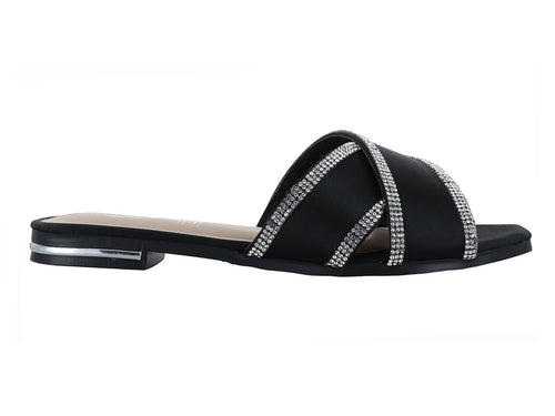 Sandalias MELIANA Negras con Brillos para Mujer