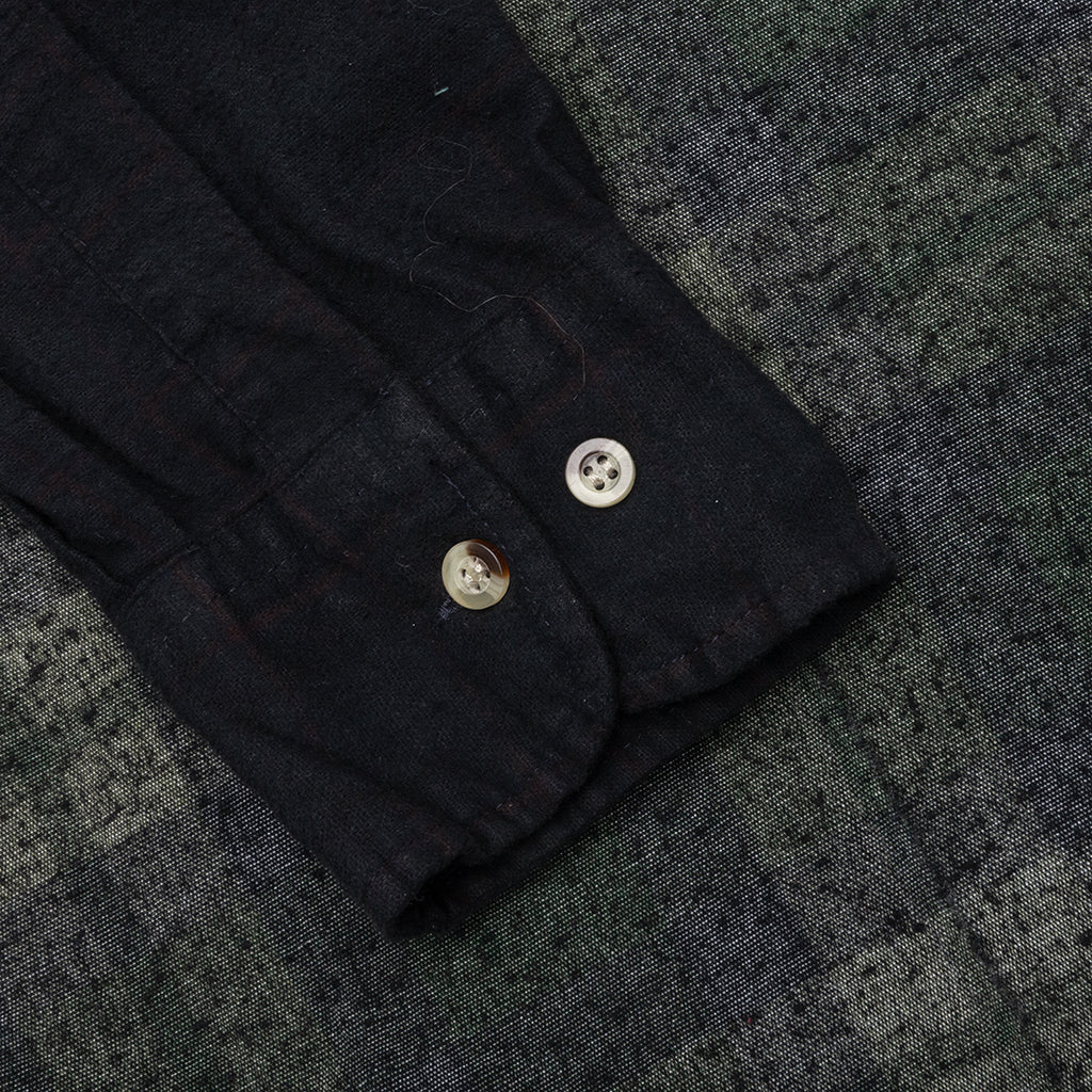 Over Dyed Ribbon Wide Shirt Black