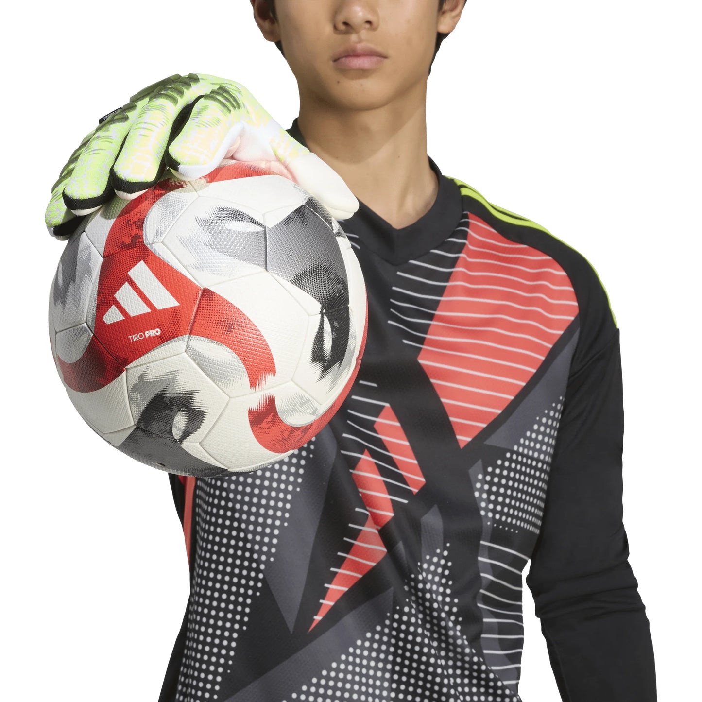 adidas Predator Pro Fingersave Goalkeeper Gloves Lemon White Black