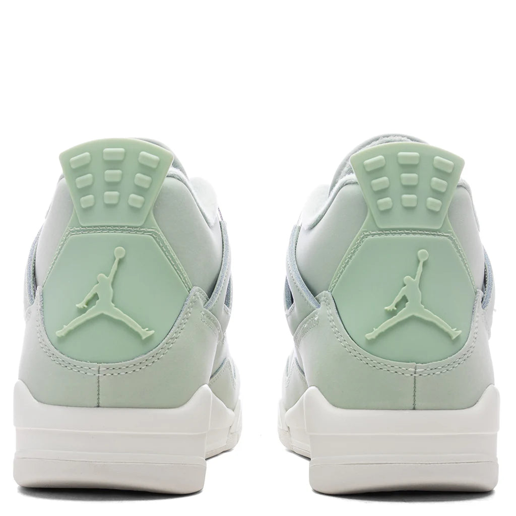 Womens Air Jordan 4 Retro Abundance Seafoam Sail Metallic Silver