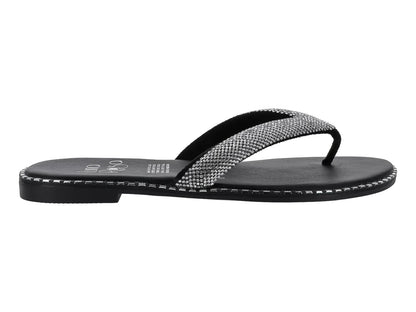 Sandalias Luna Rosa Tira Ancha Negro para Mujer