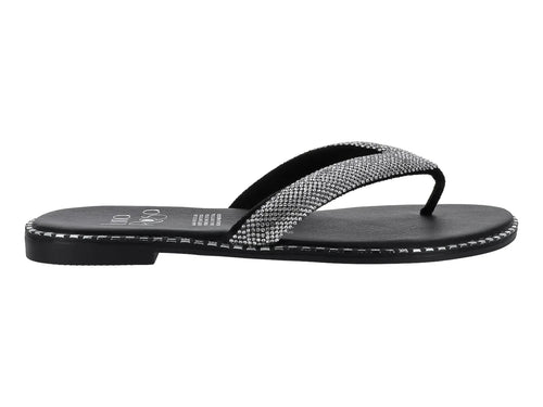 Sandalias Luna Rosa Tira Ancha Negro para Mujer