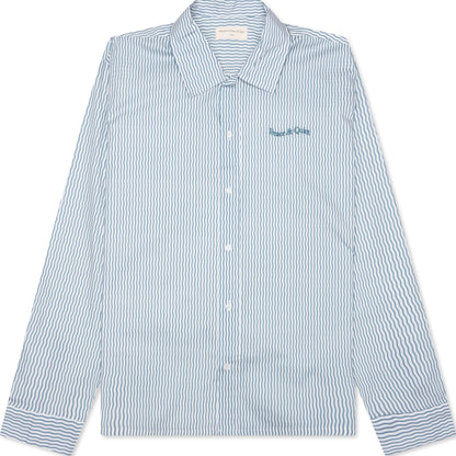 Wordmark Poplin Button Up Baby Blue