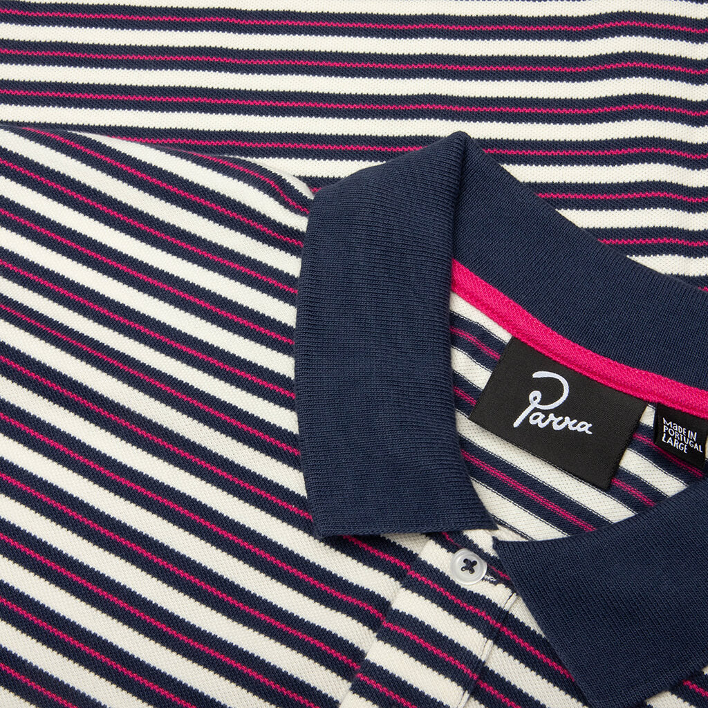 Flag Striper Polo Shirt Purple Pink