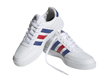 Tenis Adidas Breaknet 20 Blancos con Azul y Rojo para Hombre